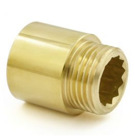 Rigid Radiator Valve Extension 20mm Unlacquered Brass