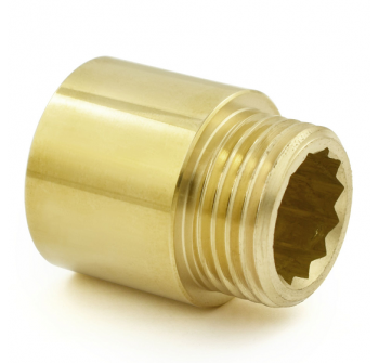 Rigid Radiator Valve Extension 20mm Unlacquered Brass