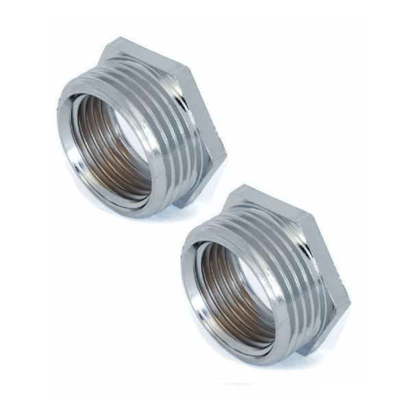 Chrome ¾" BSPT x ½" BSPP M/F Bush (Pair) Chrome ¾" BSPT x ½" BSPP M/F Bush (Pair)