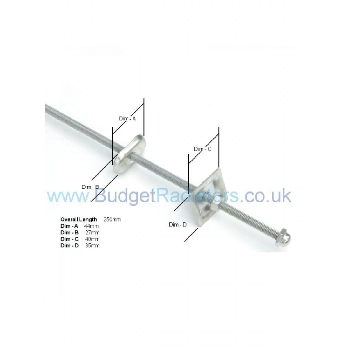 Cast Iron Radiator Standard Wall Safety Stay - "Hidden" Type