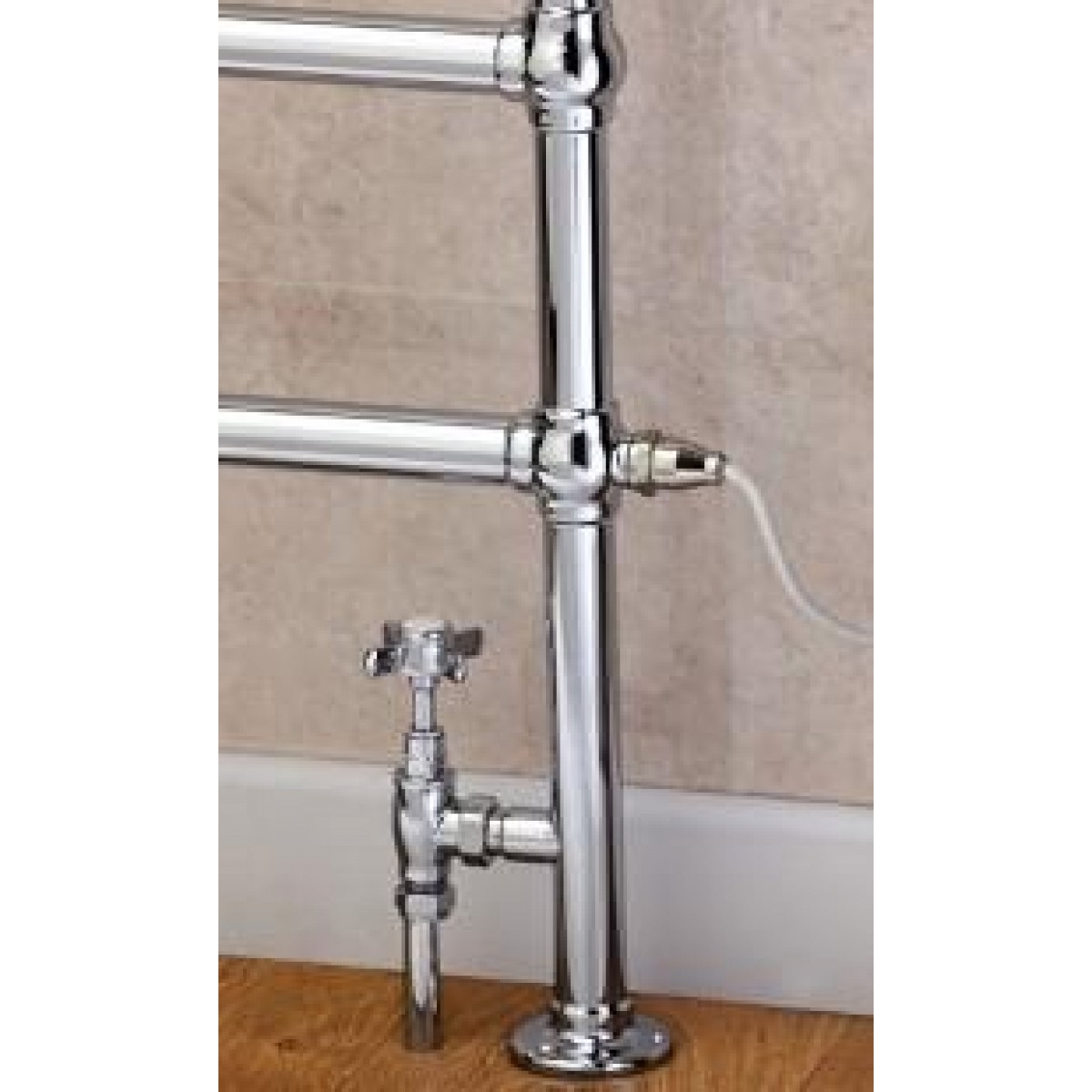Cleves Dual Energy Floor Mounted Towel Rail - 1548 x 598