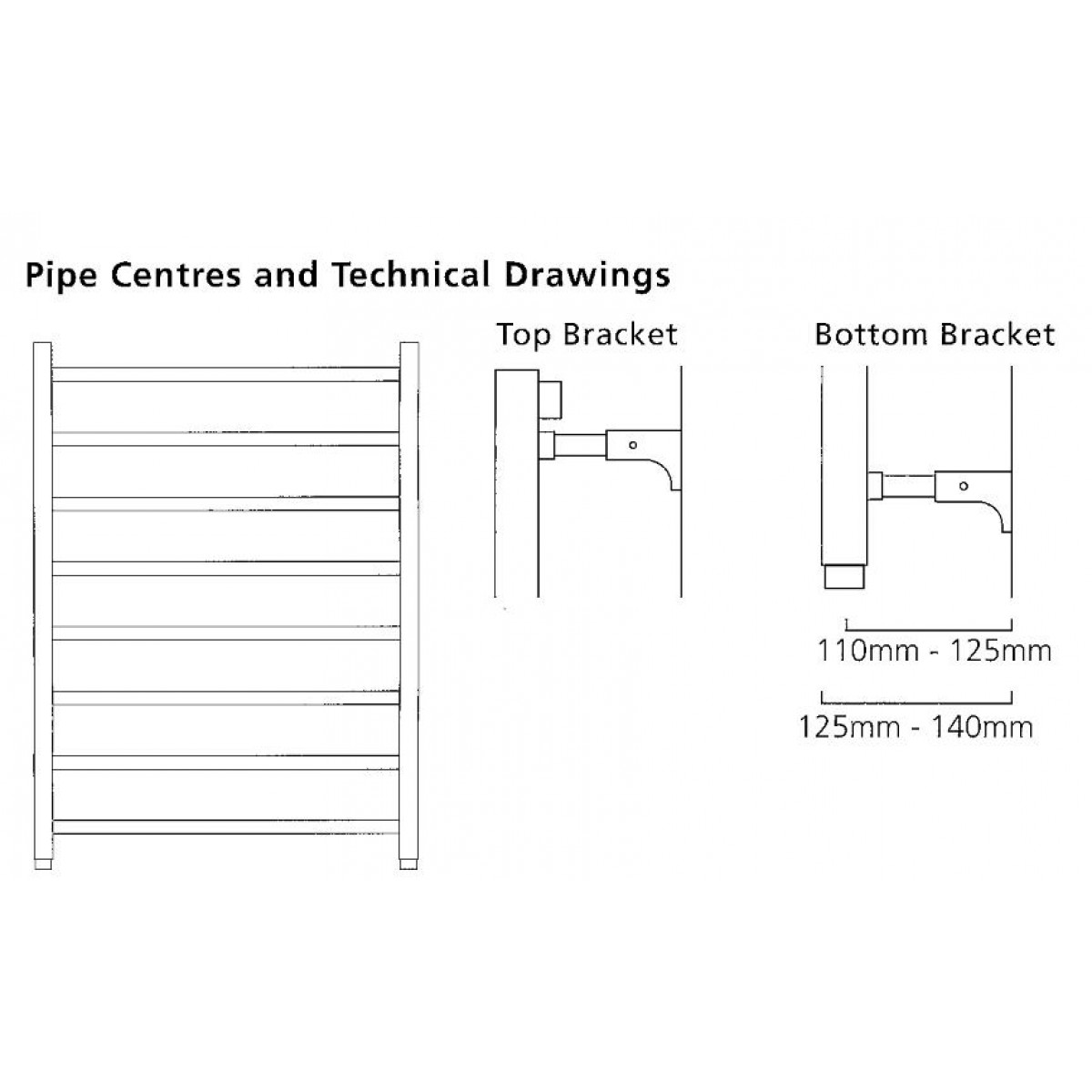 Keats Square Tube Stainless Steel Towel Rail (800 x 500mm)