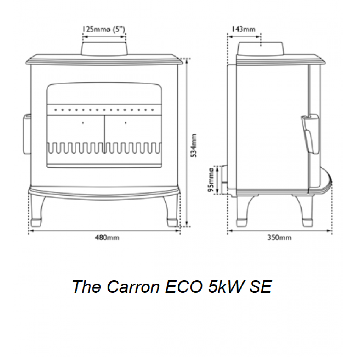 Carron ECO Stove 5kW SE - Black Enamel