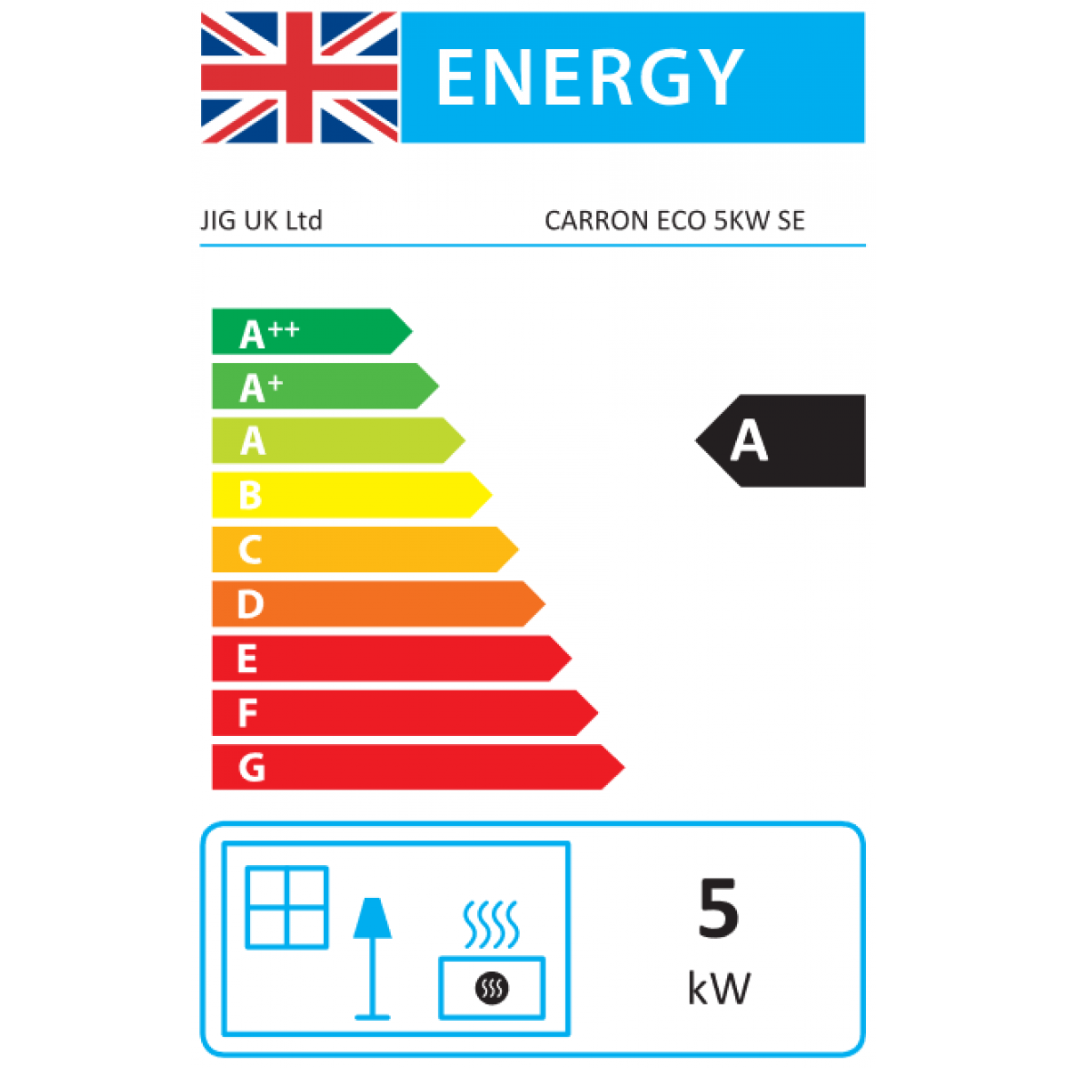 Carron ECO Stove 5kW SE - Black Enamel