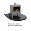 Black Granite Curved Stove Hearth 750 x 900mm