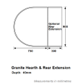 Black Granite Curved Stove Hearth 750 x 900mm Black Granite Curved Stove Hearth 750 x 900mm