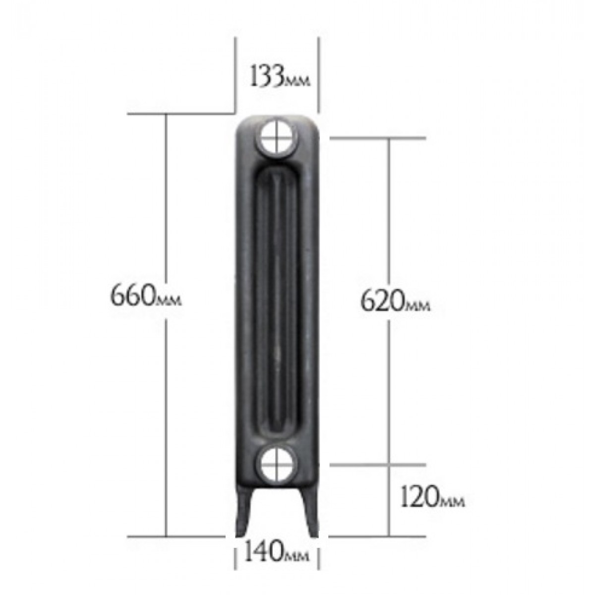 Edwardian 2 Cast Iron Radiator 660 High - 17 Section