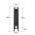 Edwardian 2 Cast Iron Radiator 660 High - 17 Section