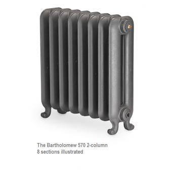 Bartholomew 570 Cast Iron Radiator - 15 Sections, 570 x 1107mm