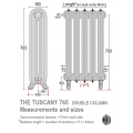 Tuscany 765 Single Column Cast Iron Radiator, 17 Sections, 765 x 1343mm Tuscany 765 Single Column Cast Iron Radiator, 17 Sections, 765 x 1343mm