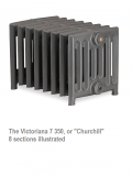 Victoriana 350 7 Column Cast Iron Radiator - 3 Section, 350 x 219mm