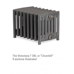 Victoriana 350 7 Column Cast Iron Radiator - 28 Section, 350 x 1776mm