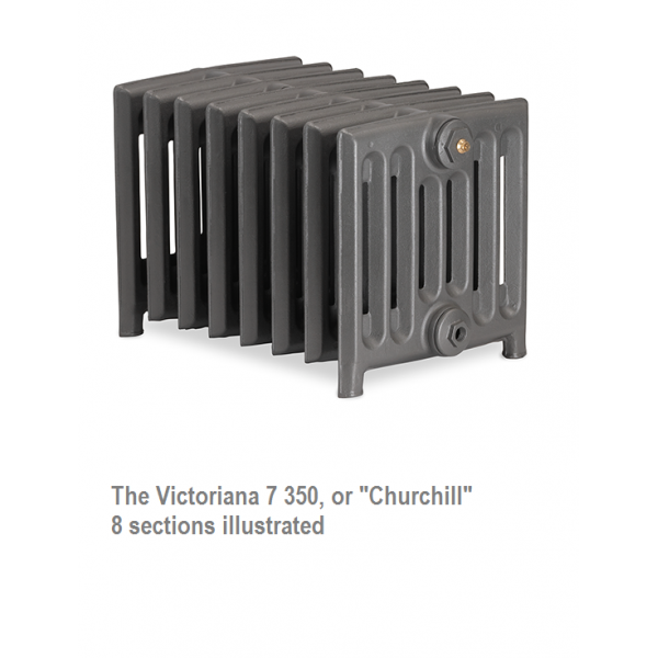 Victoriana 350 7 Column Cast Iron Radiator - 11 Section, 350 x 718mm