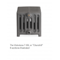 Victoriana 350 7 Column Cast Iron Radiator - 11 Section, 350 x 718mm