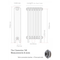 Clarendon 740 Cast Iron Radiator - 28 Sections, 740 x 1848mm