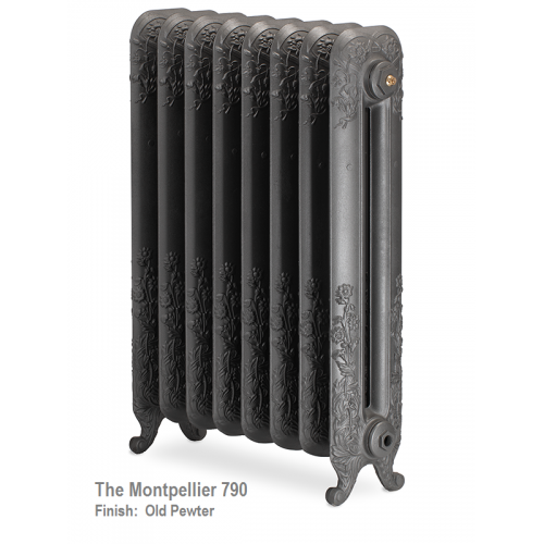 Montpellier 790 Cast Iron Radiator - 10 Sections, 790 x 744mm - The Montpellier