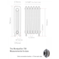Montpellier 790 Cast Iron Radiator - 13 Sections, 790 x 957mm