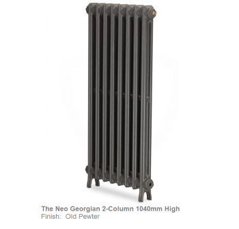 Neo Georgian 2-Column Cast Iron Radiator, 1040 High, 21 Sections