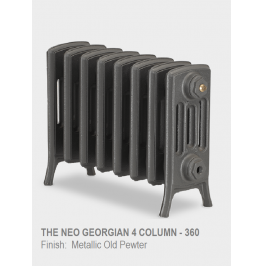 Neo Georgian 4-Column Cast Iron Radiator, 360 High, 3 Sections