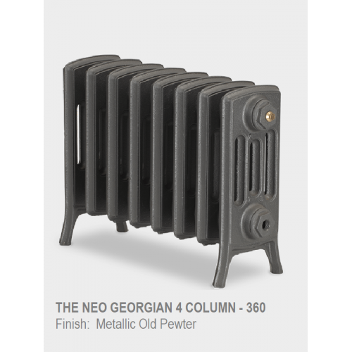 Neo Georgian 4-Column Cast Iron Radiator, 360 High, 3 Sections - The Neo Georgian 4