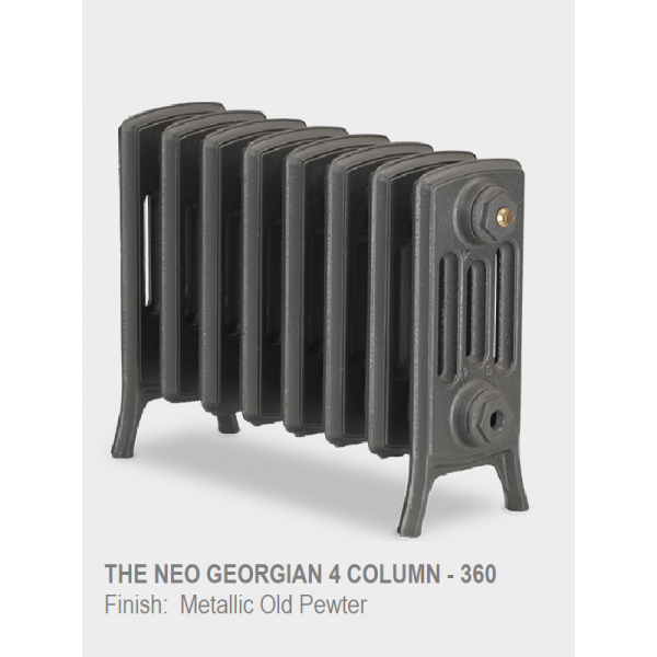 Neo Georgian 4-Column Cast Iron Radiator, 360mm High, 18 Sections Neo Georgian 4-Column Cast Iron Radiator, 360mm High, 18 Sections