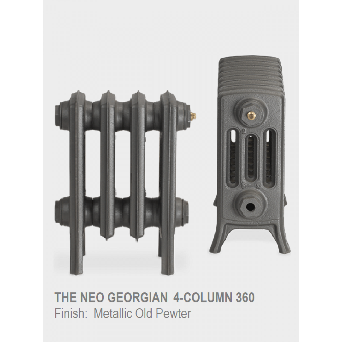 Neo Georgian 4-Column Cast Iron Radiator, 360 High, 4 Sections