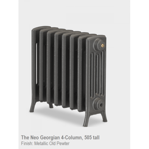 Neo Georgian 4-Column Cast Iron Radiator, 505 High, 10 Sections - The Neo Georgian 4