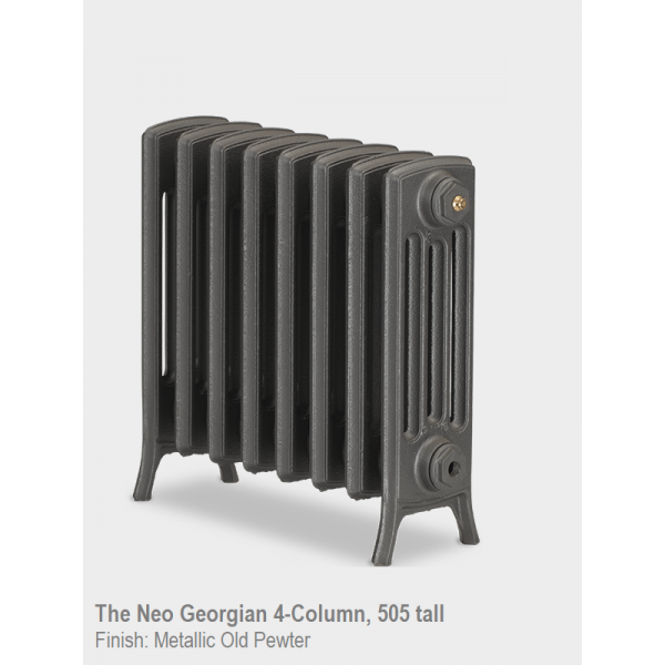 Neo Georgian 4-Column Cast Iron Radiator, 505 High, 10 Sections Neo Georgian 4-Column Cast Iron Radiator, 505 High, 10 Sections