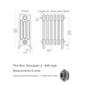 Neo Georgian 4-Column Cast Iron Radiator, 505 High, 10 Sections Neo Georgian 4-Column Cast Iron Radiator, 505 High, 10 Sections