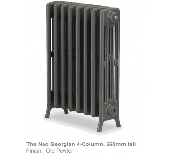 Neo Georgian 4-Column Cast Iron Radiator, 660 High, 12 Sections