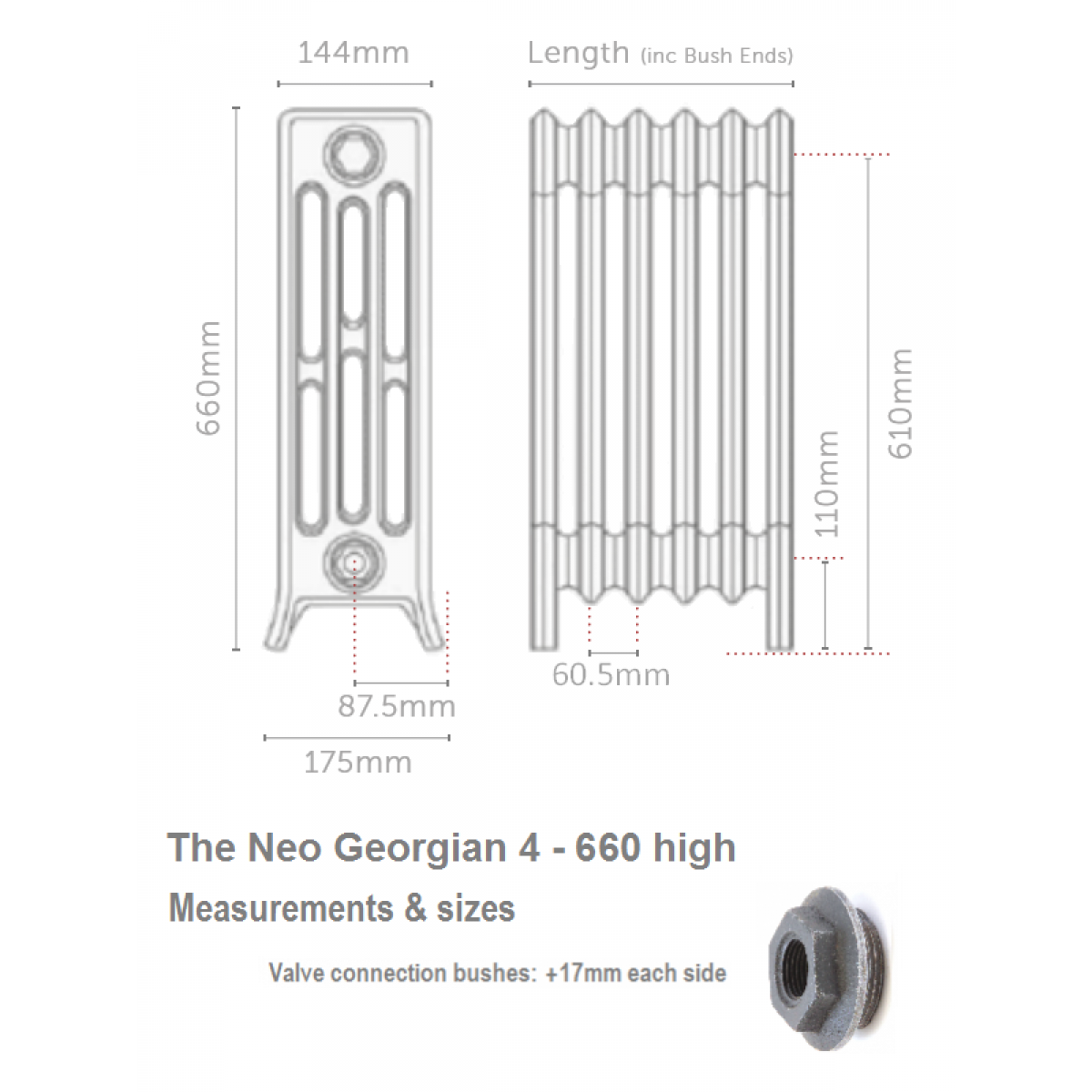 Fast Delivery Neo Georgian 4-Column 660 High, 8 Sections