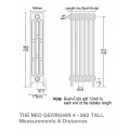 Neo Georgian 4-Column Cast Iron Radiator, 960 High, 31 Sections Neo Georgian 4-Column Cast Iron Radiator, 960 High, 31 Sections