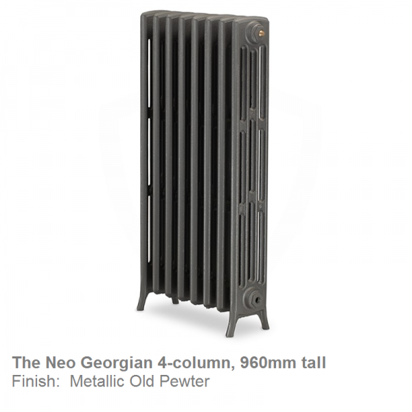 Neo Georgian 4-Column Cast Iron Radiator, 960 High, 3 Sections Neo Georgian 4-Column Cast Iron Radiator, 960 High, 3 Sections