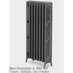 Neo Georgian 4-Column Cast Iron Radiator, 960 High, 4 Sections