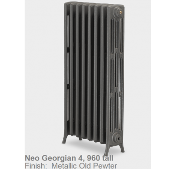 Neo Georgian 4-Column Cast Iron Radiator, 960 High, 30 Sections