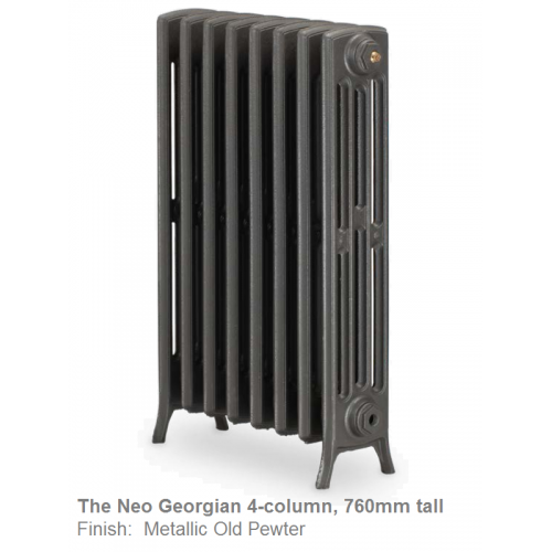 Neo Georgian 4-Column Cast Iron Radiator, 760 High, 10 Sections - The Neo Georgian 4