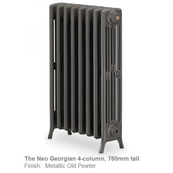 Neo Georgian 4-Column Cast Iron Radiator, 760 High, 34 Sections Neo Georgian 4-Column Cast Iron Radiator, 760 High, 34 Sections