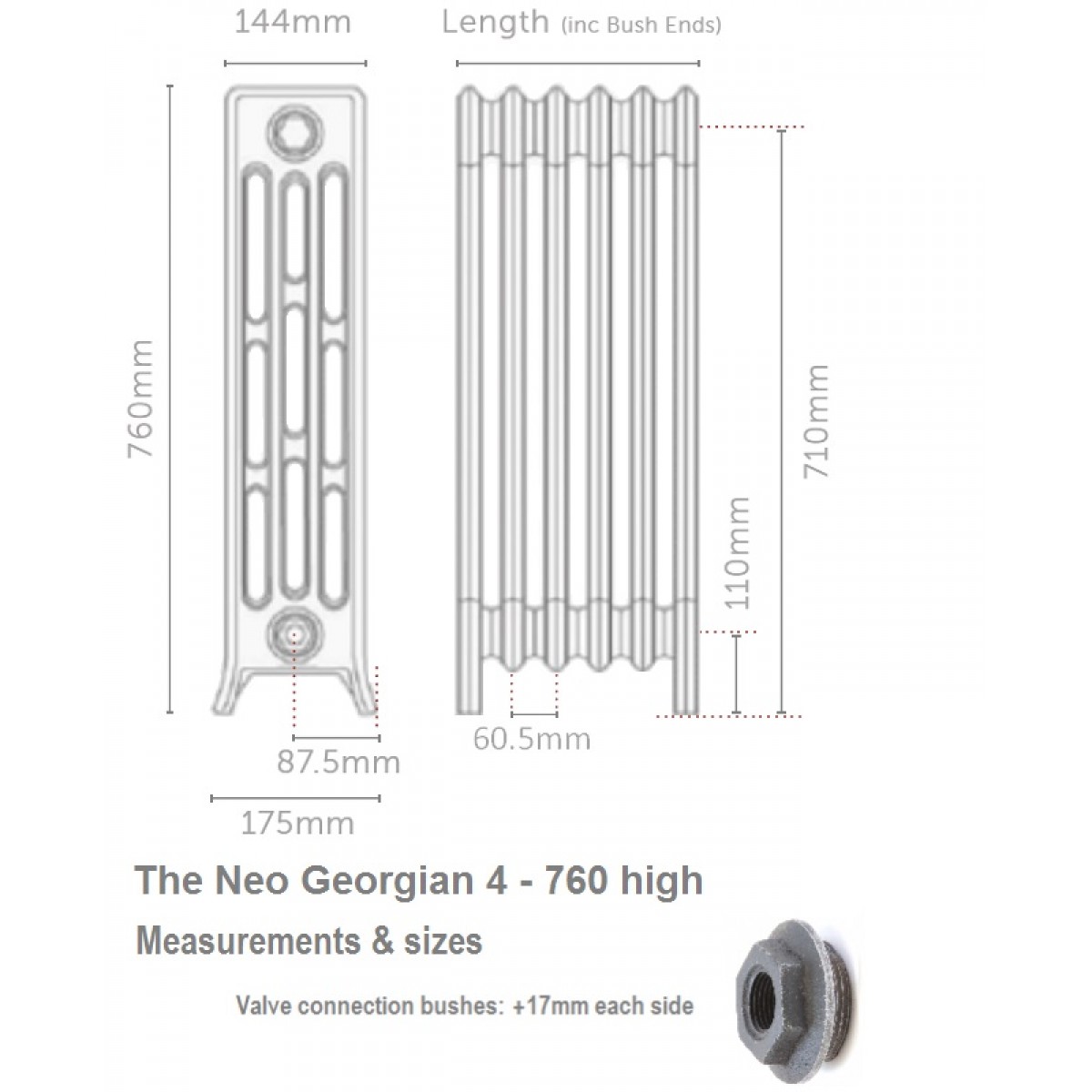 Fast Delivery Neo Georgian 4-Column 760 High, 13 Sections