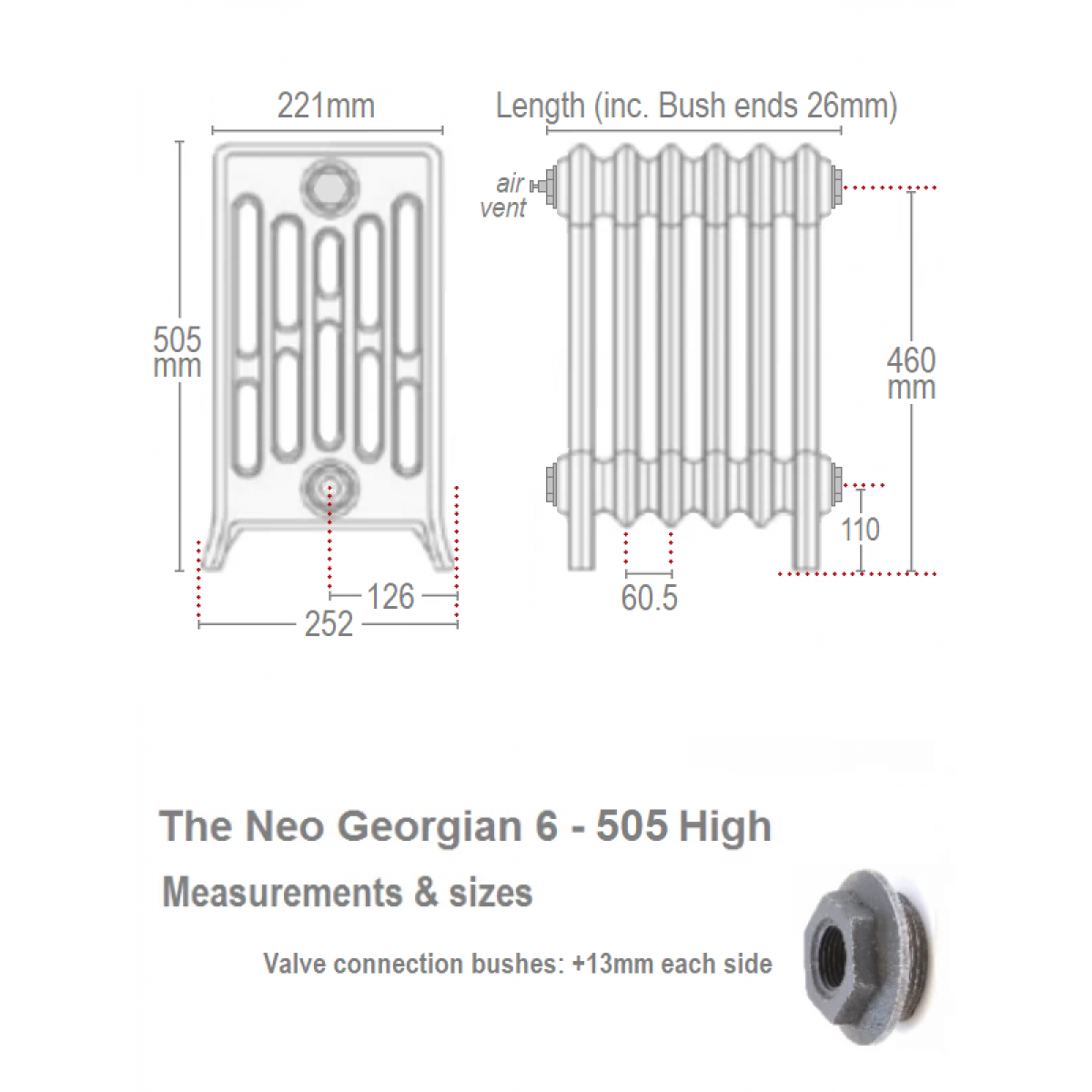 Neo Georgian 6-Column - 505mm High, 20 Sections