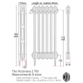 Victoriana 2 760 Cast Iron Radiator - 10 Section, 760H x 653mm Victoriana 2 760 Cast Iron Radiator - 10 Section, 760H x 653mm