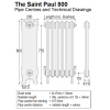 Saint Paul Cast Iron Radiator - 800mm high, 12 Sections STPA-800-12