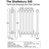 Shaftsbury Cast Iron Radiator 540mm High, 9 Sections