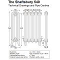 Shaftsbury Cast Iron Radiator 540mm High, 11 Sections Shaftsbury Cast Iron Radiator 540mm High, 11 Sections