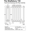 Shaftsbury Cast Iron Radiator 740mm High, 4 Sections