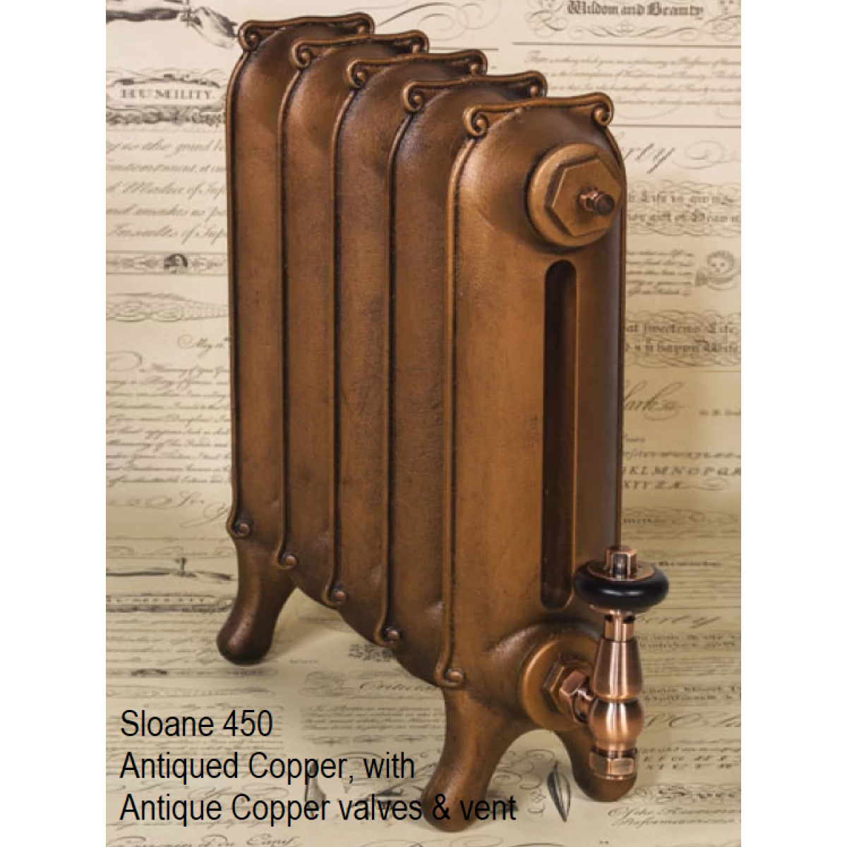 Sloane Cast Iron Radiator - 450mm High, 4 Section
