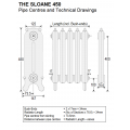 Sloane Cast Iron Radiator - 450mm High, 4 Section