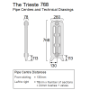 Trieste 3 Column Cast Iron Radiator, 768mm High - 13 Sections