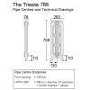 Trieste 3 Column Cast Iron Radiator, 768mm High - 3 Sections