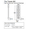 Trieste 3 Column Cast Iron Radiator, 961mm High - 3 Sections