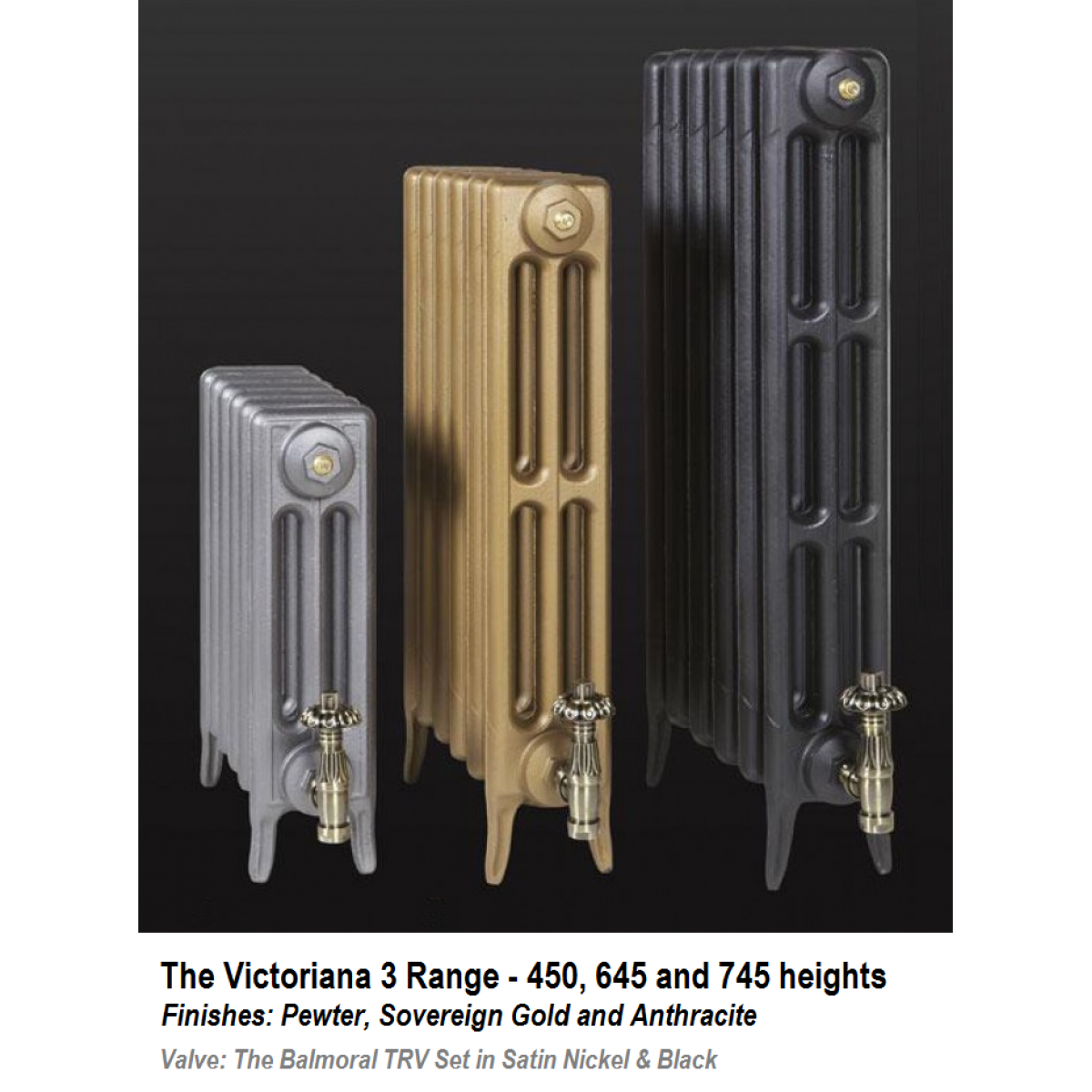 Victoriana 3 Cast Iron Radiator - 21 Section, 450H x 1298mm